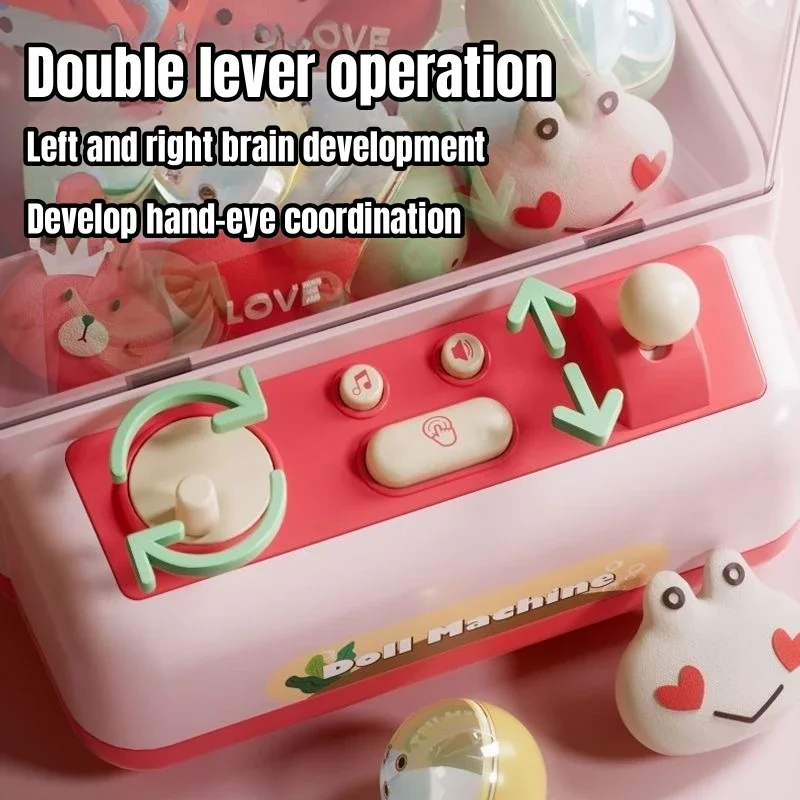 Kids Mini Claw Machine Toys DIY Cartoon Gashapon Plush Doll Prizes Vending Arcade Crane Machine Children Birthday Christmas Gift 5