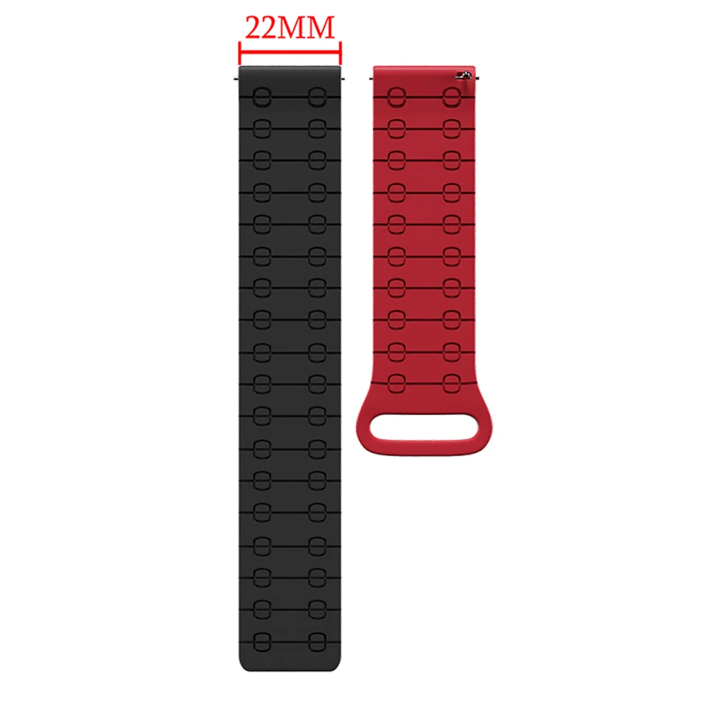 Enhanced Sports Silicone Watch Band with Magnetic Strap - 22mm Wristband Bracelet