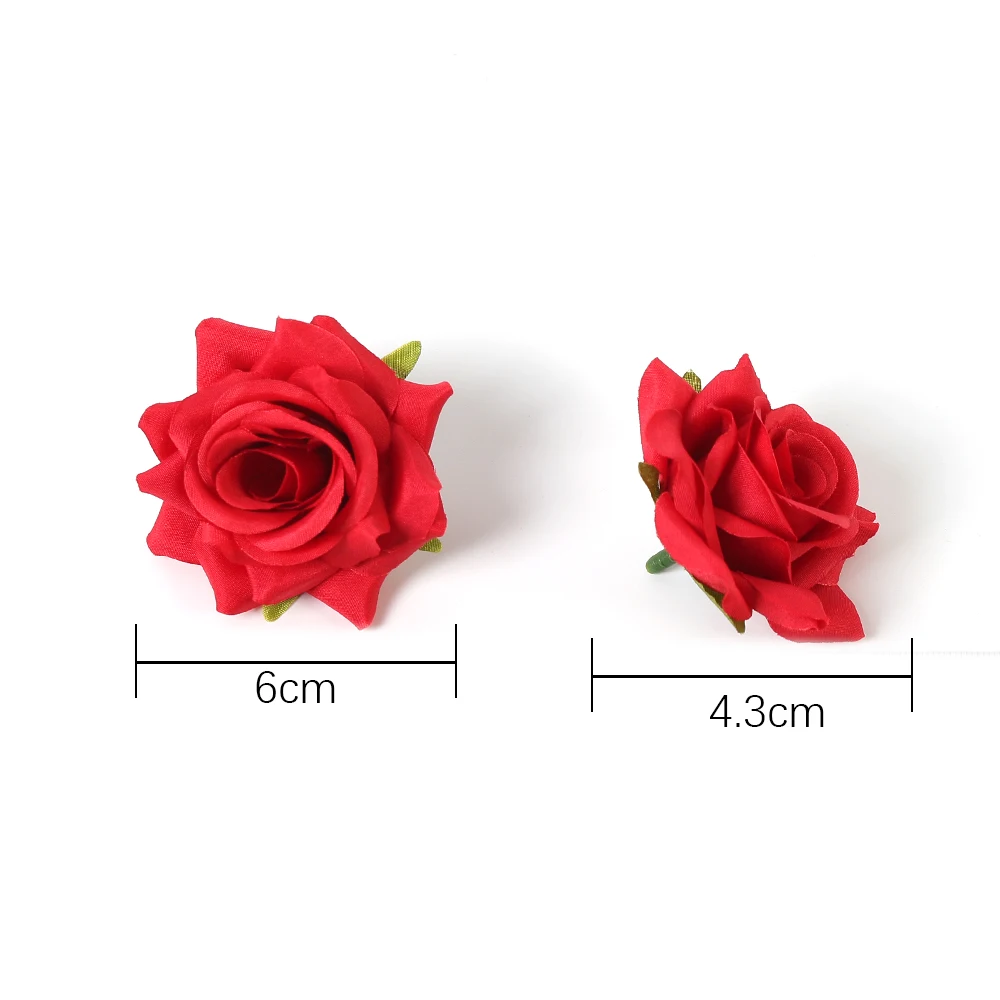 10 Stück Rosen-Kunstblumen, 6 cm, Seiden-Kunstblumen für Heimdekoration, Hochzeitsdekoration, Partyzubehör, DIY-Girlande, Geschenkzubehör – Detail 6