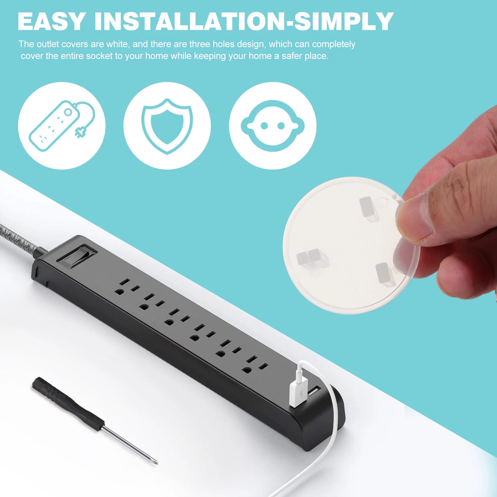20 Pcs Protective Cover against Electric Shock Plug Baby Proofing Outlet Switch Protectors for Socket Covers Protection Cap