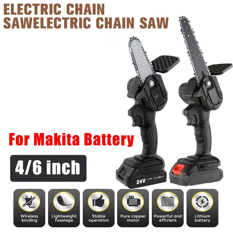 Пила цепная аккумуляторная, 4/6 дюйма, 24 В, с аккумулятором и зарядным устройством