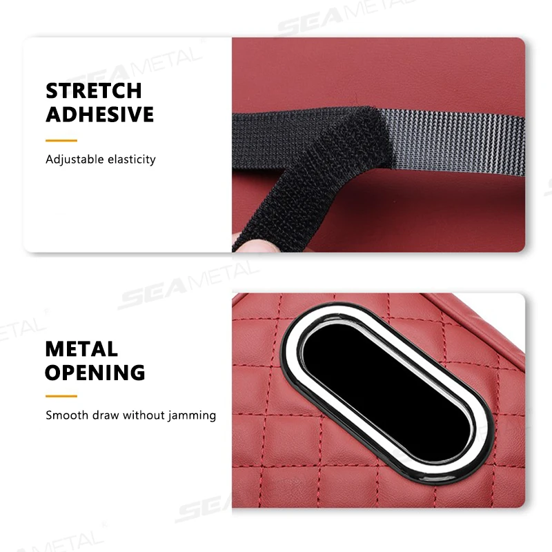 Thick Car Armrest Cushion with Storage Bag and Tissue Holder