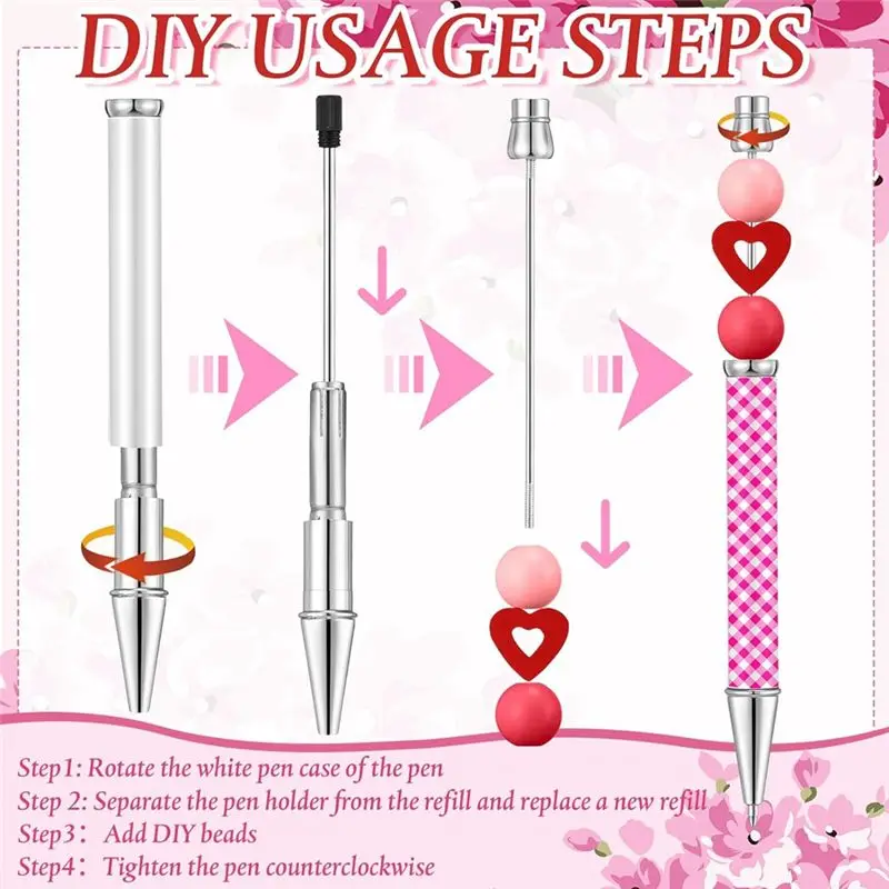 A29F-승화형 비즈 볼펜 메탈릭 블랙 잉크펜 DIY 열전사 볼펜 학용품