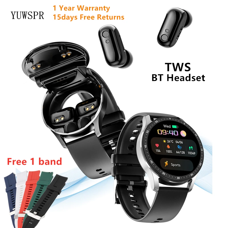 

Смарт-часы с TWS Bluetooth-гарнитурой, экран 1,32 дюйма, 13 мм