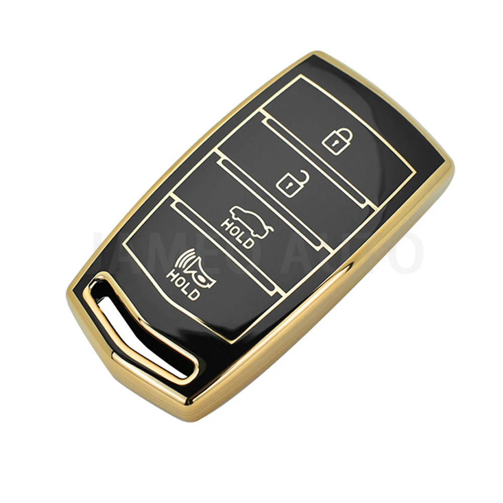 For HYUNDAI 2020 Genesis G70 G80 EQ900 G90 4 Bottons TPU Car Smart Key Case Cover Auto Key Fob Shell Protector Accessories
