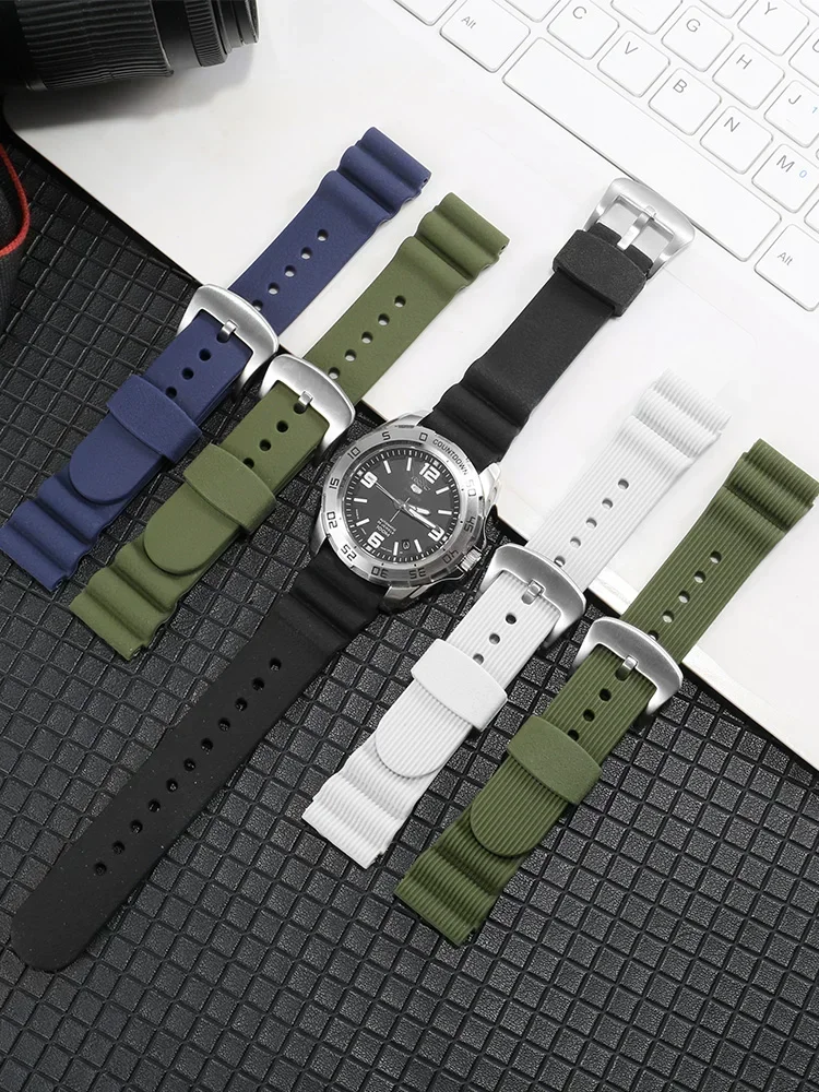 

Гибкий резиновый ремешок для часов Seiko № 5 SKX 007 с изображением водного призрака, Маленького белого цвета, антиаллергенные силиконовые аксессуары для дайвинга