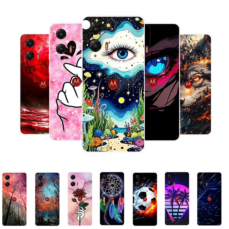 Soft Silicone Wolf and Marble Floral Phone Case Cover