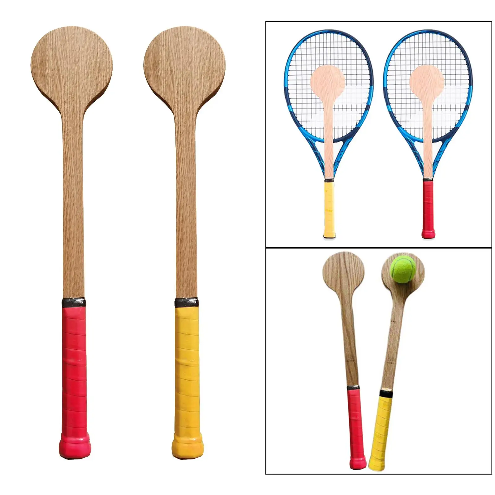 Tennis Sweet Spot Racket Wooden Tennis Spoon Swing Training Racket Accuracy Practice Batting Hitting Equipment Gear tennis racket
