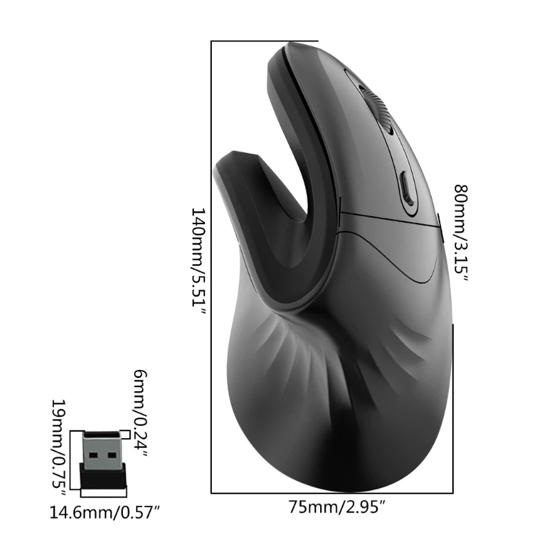 JSY 11 Vertical Mouse for Office and Gaming Prevent Mouse Hand Strain K0AC