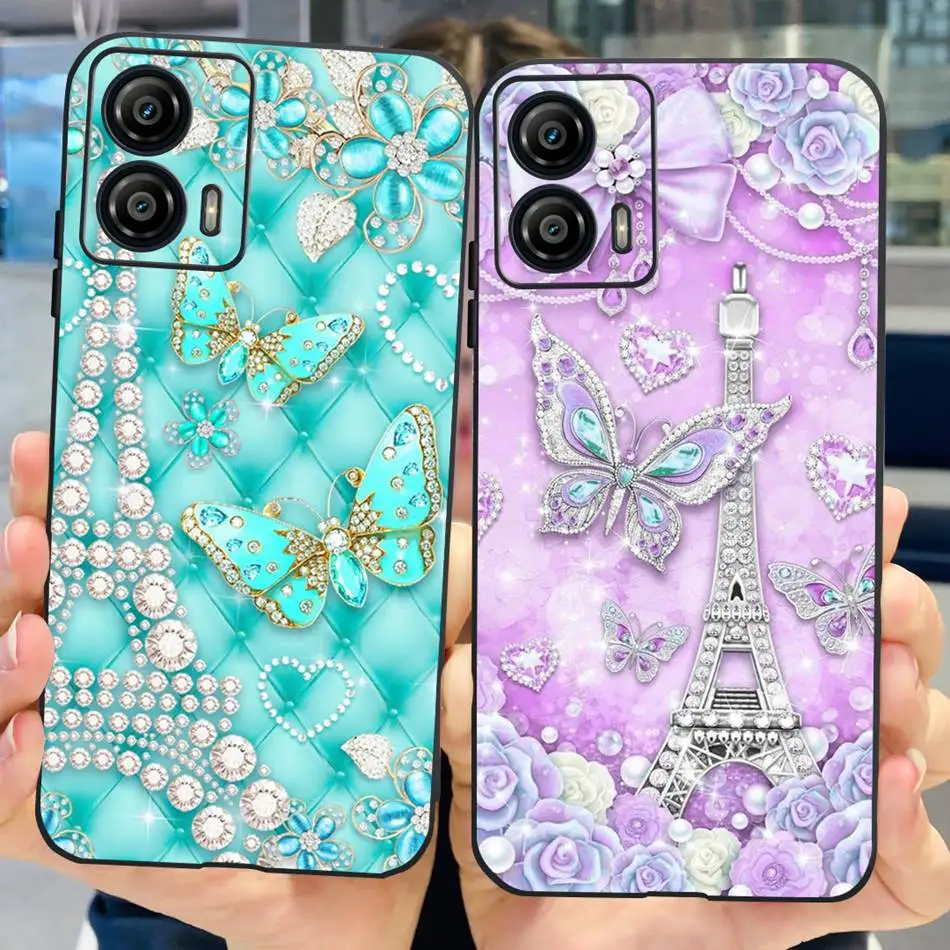 Stylish Pattern Soft TPU Shockproof Black Silicone Phone Case