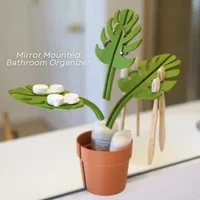Mirror Mounted Bathroom Organizer Mirror Jewelry Bracelet Holder Watch Wallet Storage Toothbrush Toothpaste Organizer 1