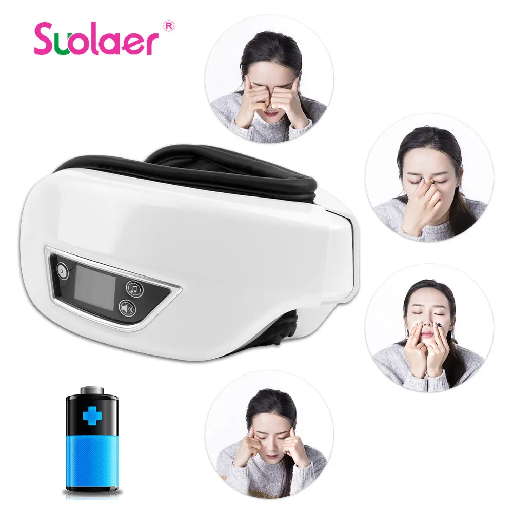 

Eye Massager 6D Smart Airbag Vibration Eye Care Instrument Hot Compress Bluetooth Eye Massage Glasses Fatigue Pouch & Wrinkle