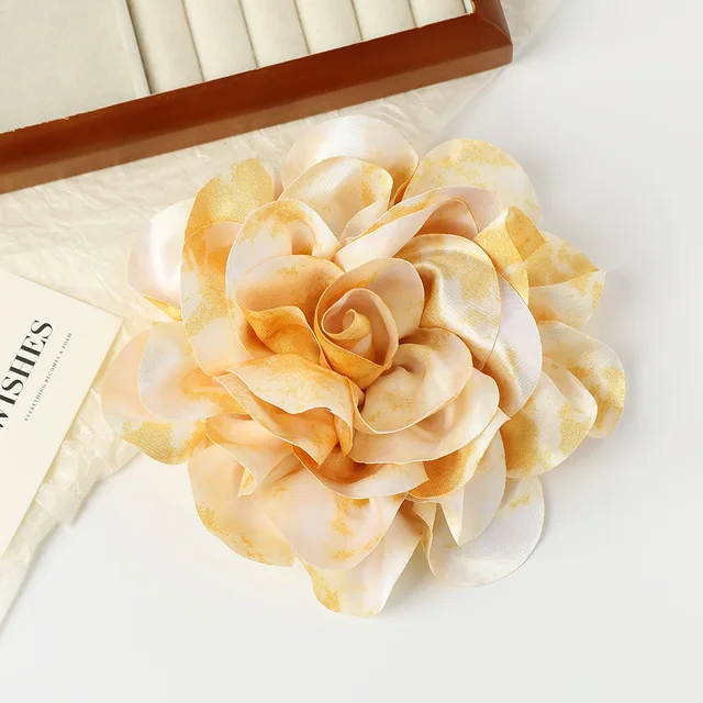 Flower Fabric Brooch Large Flower Brooch Pin Stunning Red Satin