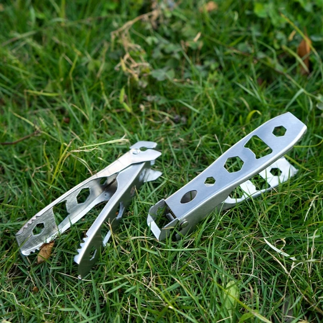 Rozsdamentes Acél Megfogásgátló Pánikás Pot Klip Palack Nyitó Anti-Forró Edénytábla Barbecue Fogók Konyhai Kemping Szerszám - Image 5