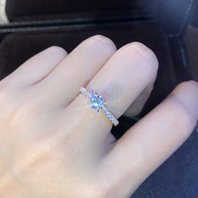 925 Sterling Silver Zircon Ring – Women’s Wedding & Engagement Jewelry Gift