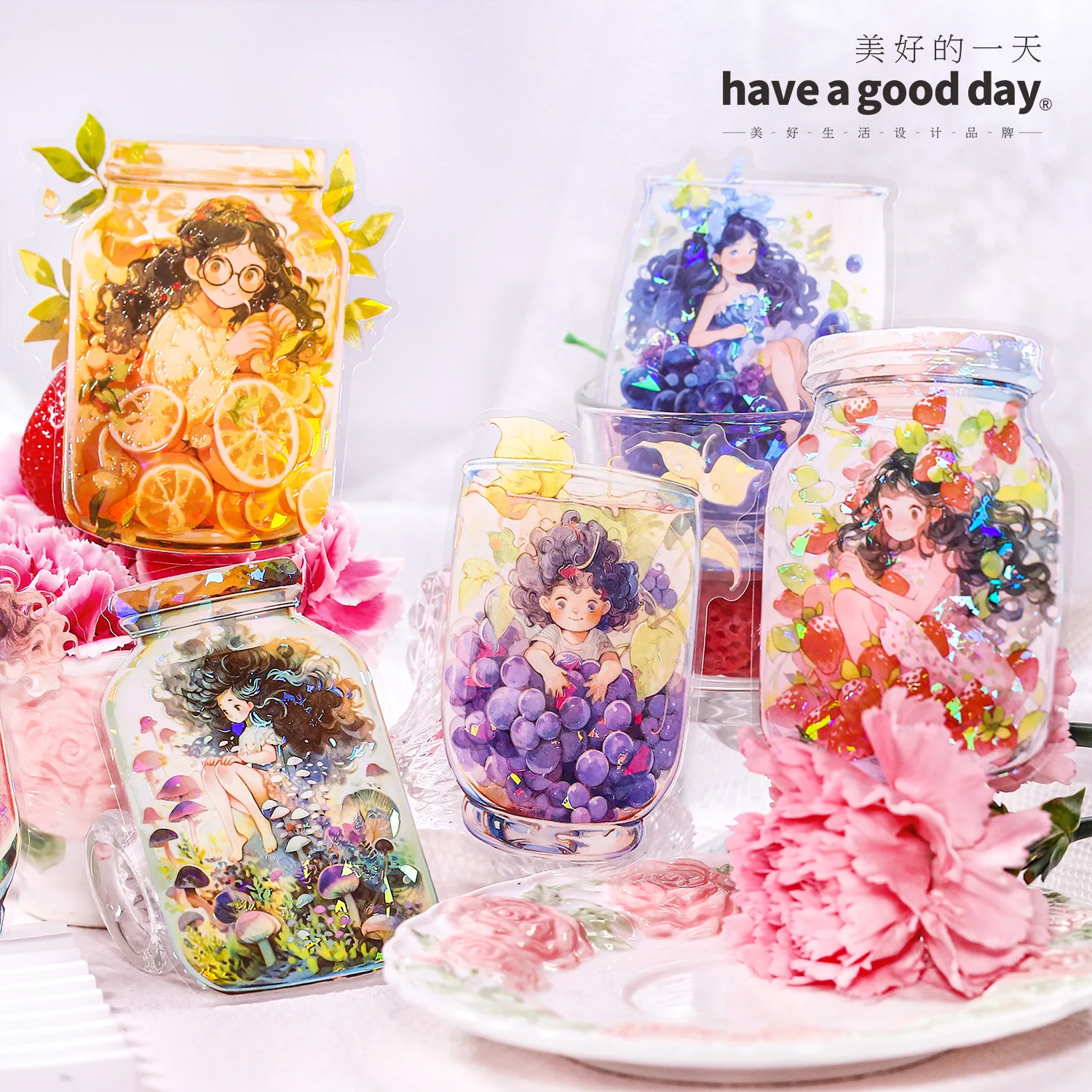 

24sets/1lot Kawaii Scrapbook Sticker Sweet Fruit Girl Scrapbooking Supplies Planner Decorative Craft Stationery Sticker