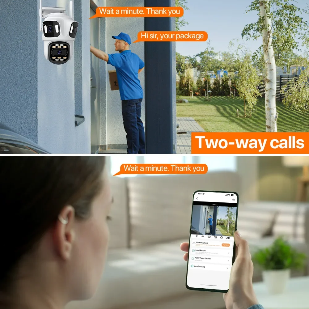 Three Lens Wifi IP Camera HD Outdoor Wireless Security CCTV Camera AI Detect Auto Tracking P2P Surveillance iCSee APP 6