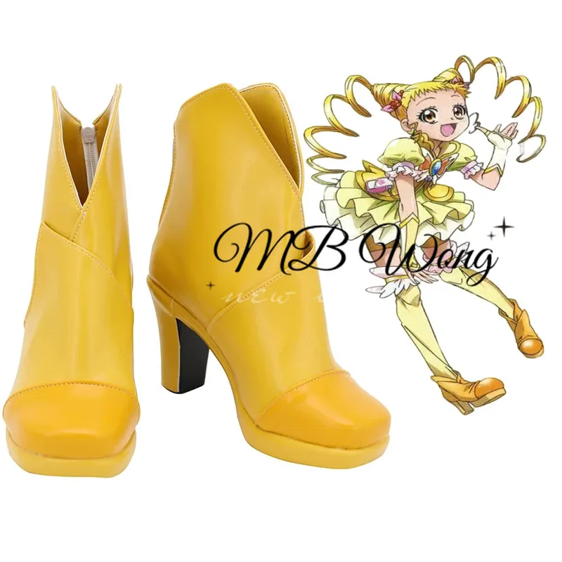 

Pretty Cure Cure Lemonade Characters Anime Costume Prop Cosplay Yellow Shoes Boots Custom Made Any Size