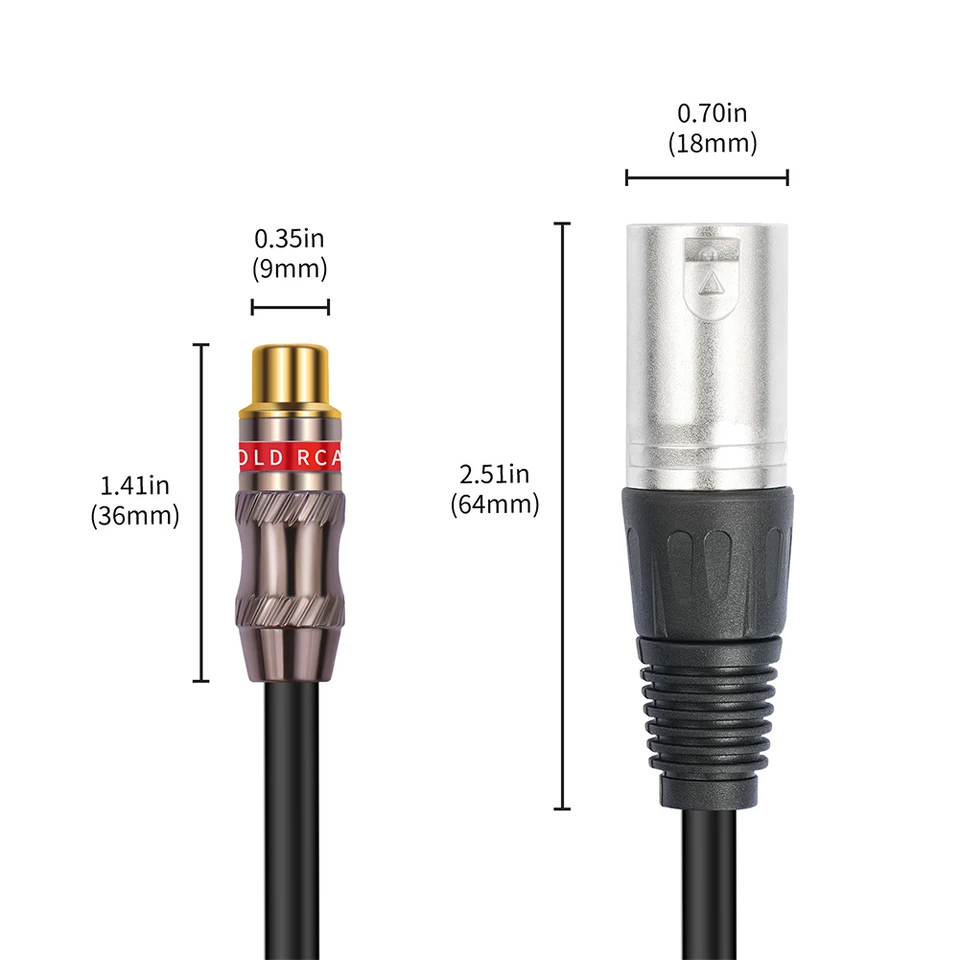 CGF XLR 3 Pin Maschio Femmina A RCA Femmina Presa Adattatore Audio Convertore Connettore HIFI Supportato Per Altoparlante Microfono - Foto 4
