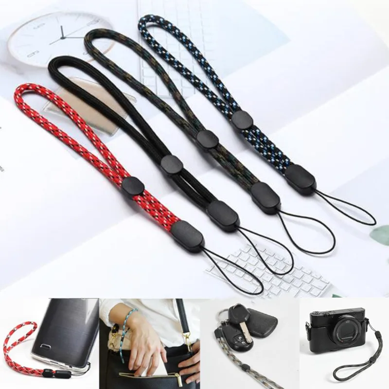 100Pcs Adjustable Phone Lanyard Nylon Short Wrist Lanyard Straps For Electronic Accessories Cases Camera Key Chain String Rope