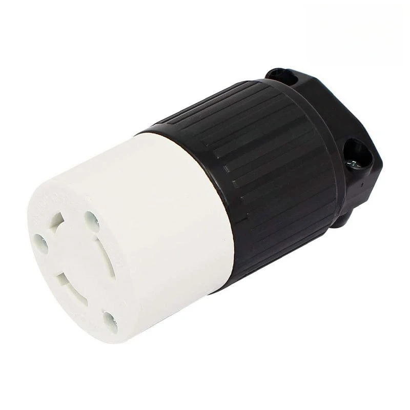 산업용 등급 잠금 플러그, 2 극, 3 선, Nema L8-20P, 20 Amp, 480V AC, 블랙/화이트
