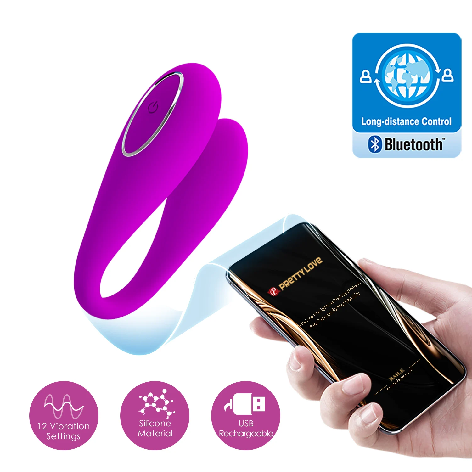 Bluetooth Connect App Control Pretty Love Wireless Vibrator 12 Speeds Clitoris G Spot Strapon Vibrators For Woman Sex Toys female sex toys vaginal vibrators clitoris vibrator