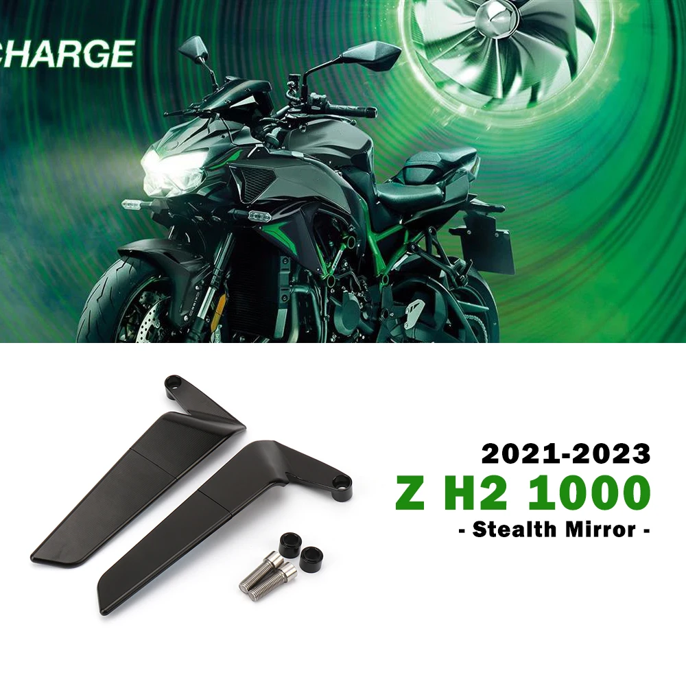 

Z H2 1000 Accessories for Kawasaki ZH2 2021-2023 Motorcycle New Stealth Mirrors Adjustable Winglets Sport Rearview Aluminum