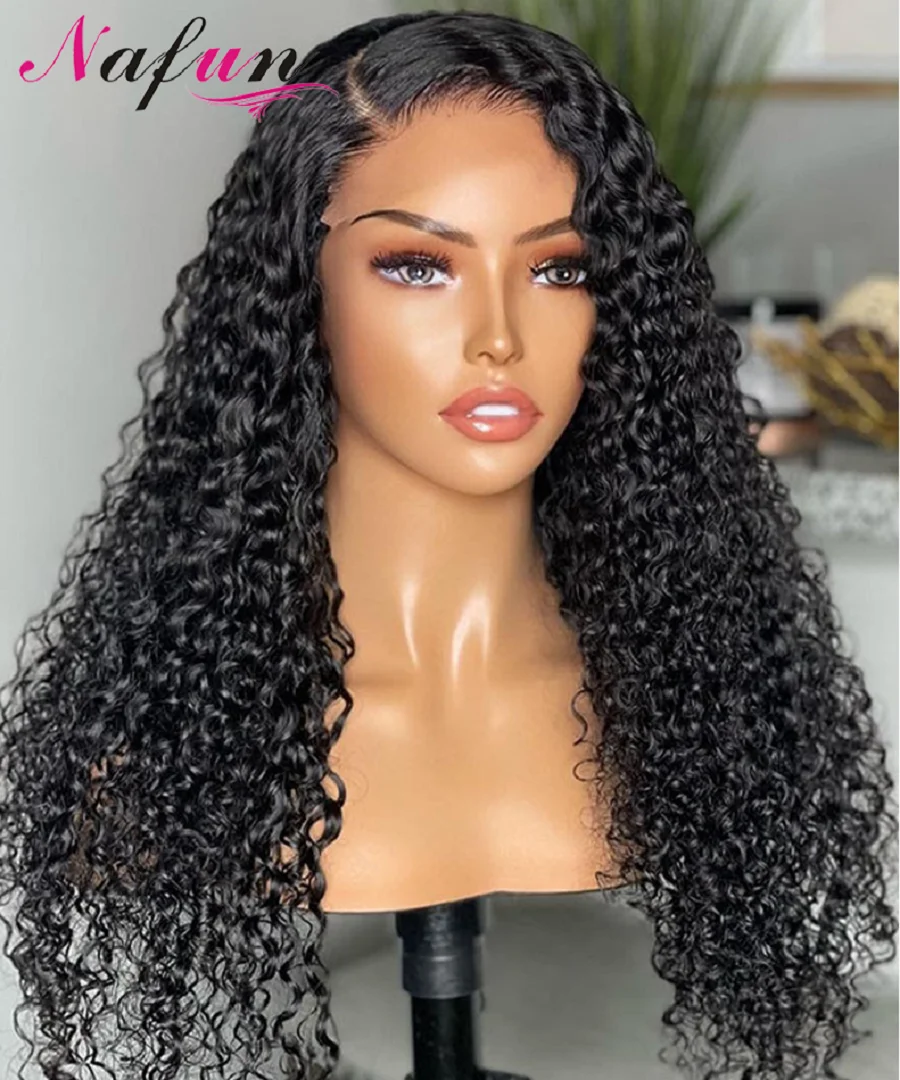 

Hd 13x4 Kinky Curly Lace Frontal Human Hair Wigs Pre Plucked Brazilian Glueless Water Wave 4x4 Lace Closure Wigs Ready To Wear