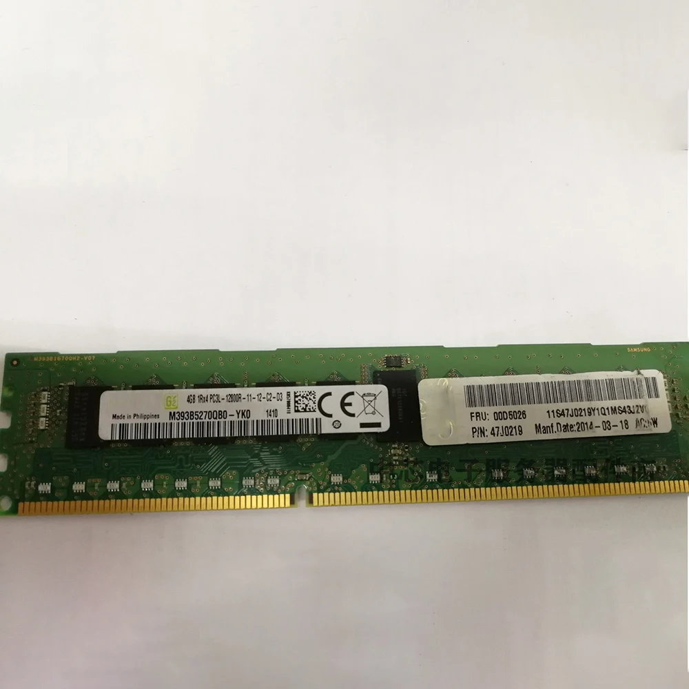 

1 pcs For IBM RAM 00D5026 00D5024 47J0219 PC3L-12800R 4GB DDR3 1RX4 1600 ECC Server Memory High Quality Fast Ship