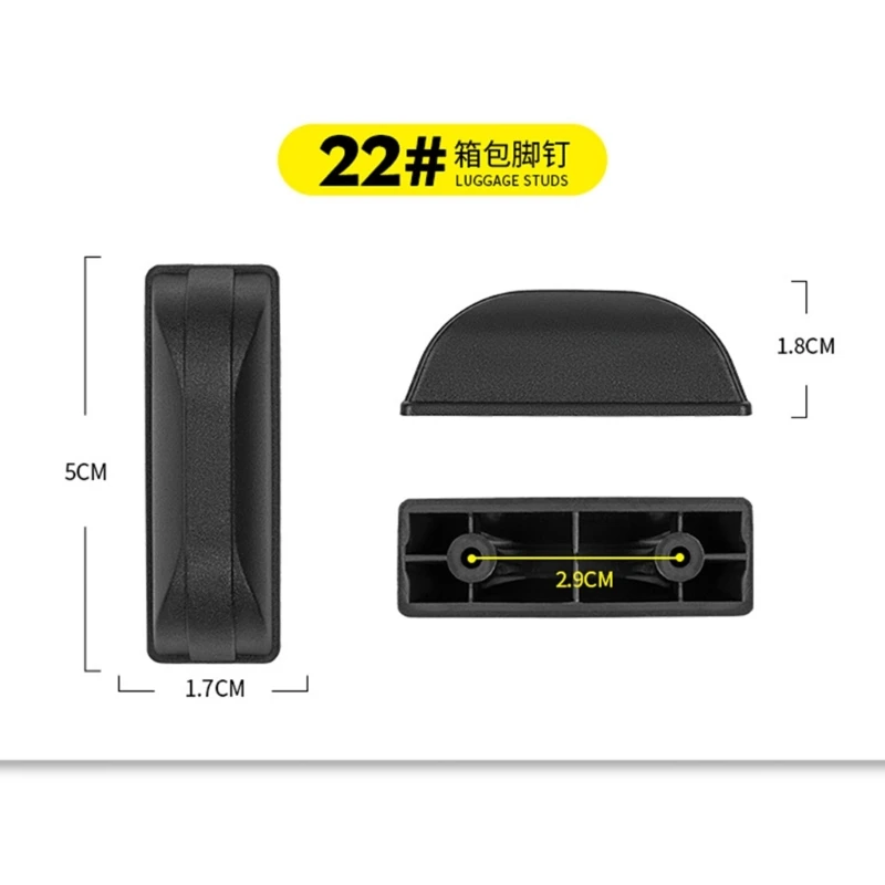 heyous 2 stks Bagage Vervanging Deel Bottom Stud Stand Plastic Koffer Voeten Pad, Zwart