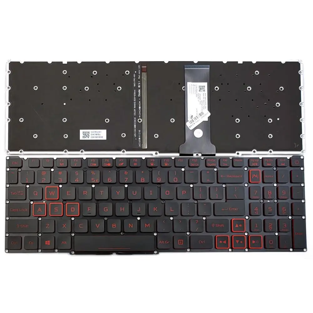 

Новинка для Acer Nitro 5 AN515-54 AN515-54-50TN AN515-54-51M5 Женская Клавиатура для ноутбука US Black с подсветкой