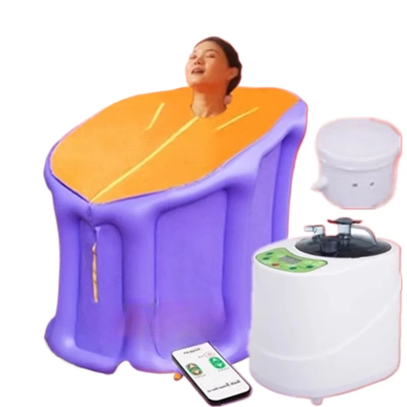 Foldable Steam Sauna Box Anti-Burn Home Bath Tub Remote-Controlled Sweating Box Adjustable Timed Steaming Machine