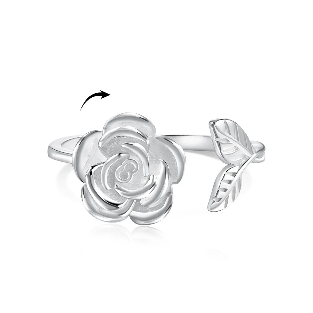 

S925 Серебряное кольцо, роза, декомпрессионная вращающаяся серия, модное универсальное женское кольцо, ювелирные изделия