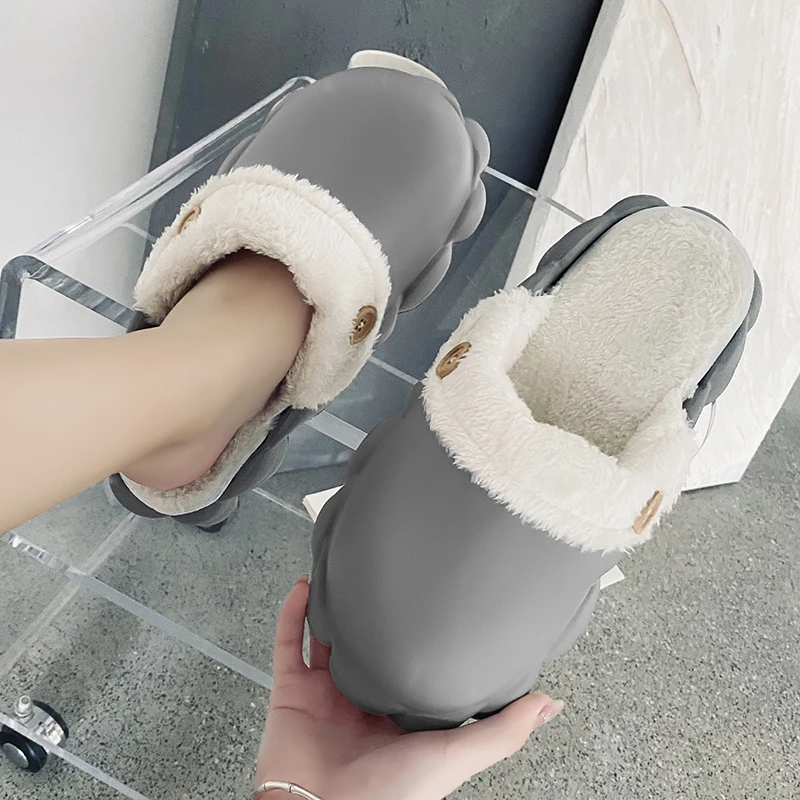 

Solid Color Detachable Shoes Couples Cotton Home Slippers Men Women Luxury Indoor Slippers Size 36-45