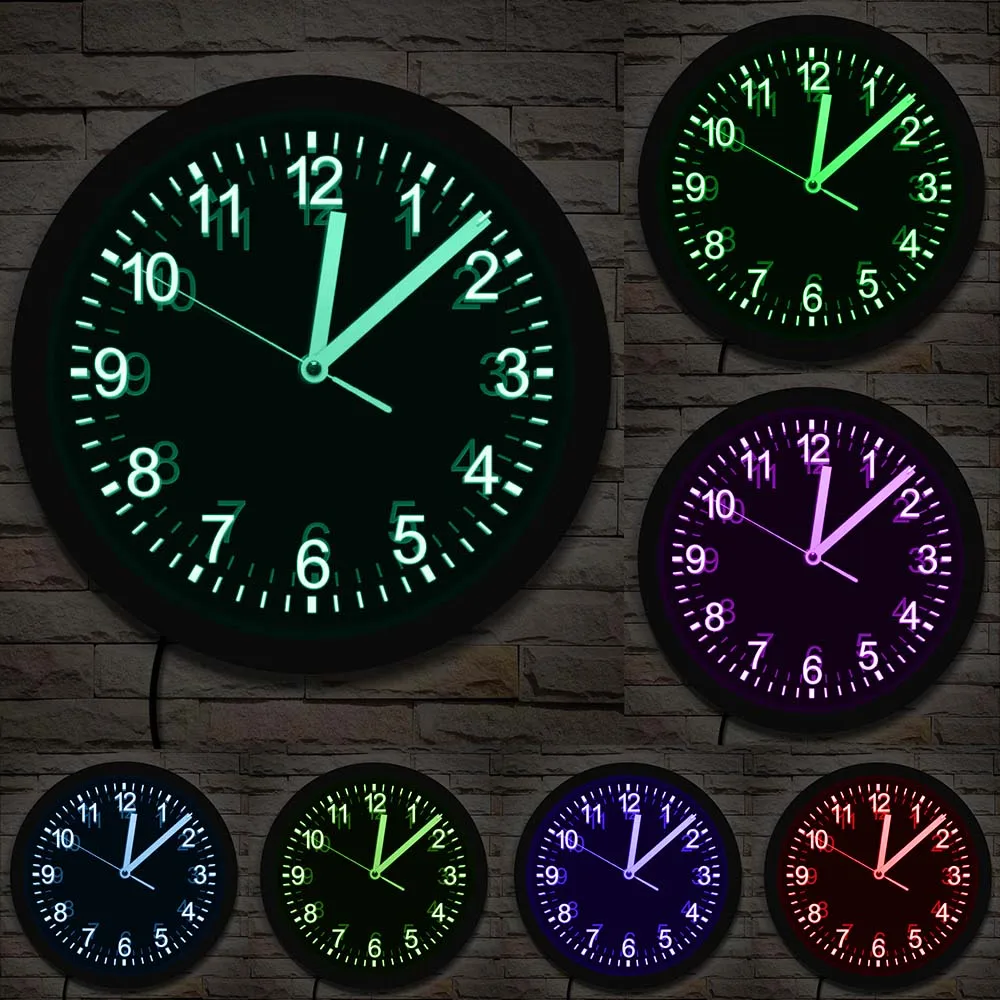 Modernes Design LED Beleuchtung Wanduhr Schweigen Mechanismus - Main Image