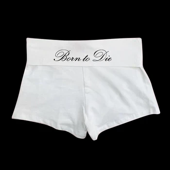 Grunge Gothic High street Y2K Pantaloncini Harajuku Lettera Stampa Moda Punk Vintage Mezzi pantaloni Hip Hop Pantaloni casual oversize E-girl 1