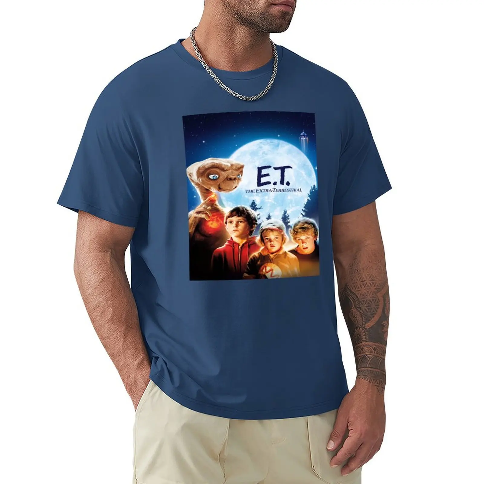 

E.T. The Extra Terrestrial (1982) Movie T-Shirt funnys tees Men's clothing