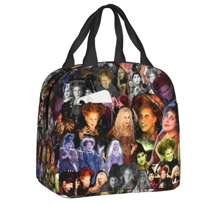 Halloween Hocus Pocus Lunch Bag Women Portable Cooler Thermal Insulated Lunch Box Per Work School Multifunzione Food Bento Box
