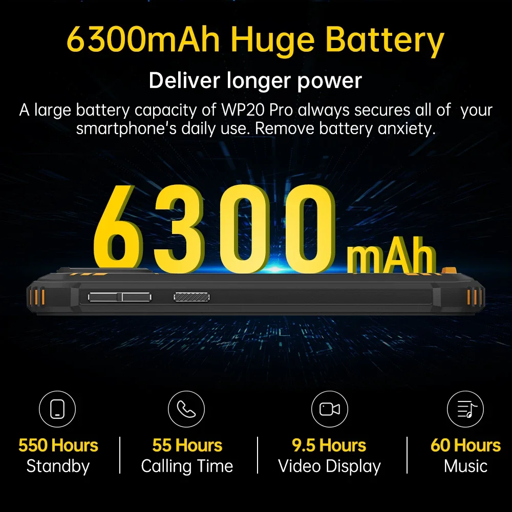 Oukitel WP20 Pro 5.93 Inch HD+ 6300 mAh Battery 4GB+64GB Rugged Smartphone Octa Core Cellphones 20MP Camera NFC Mobile Phone 4