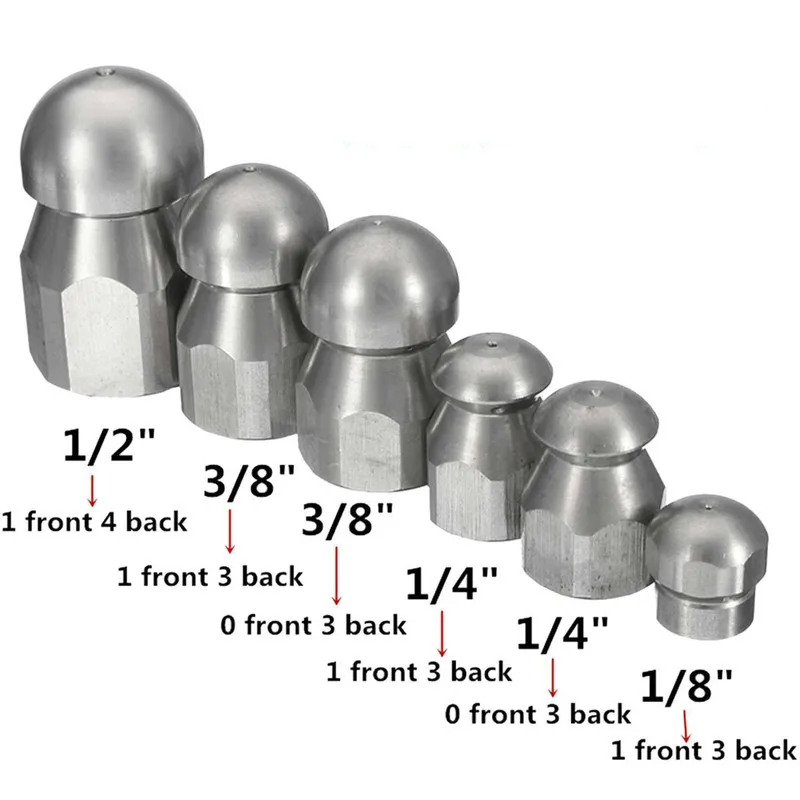 3/8" 1/8" 1/4" 1/2" Pressure Washer Nozzle for Home Garden Drain Hose Sewer Caulking Nozzle Applicator Caulking Gun Applicator Heat Gun Nozzle