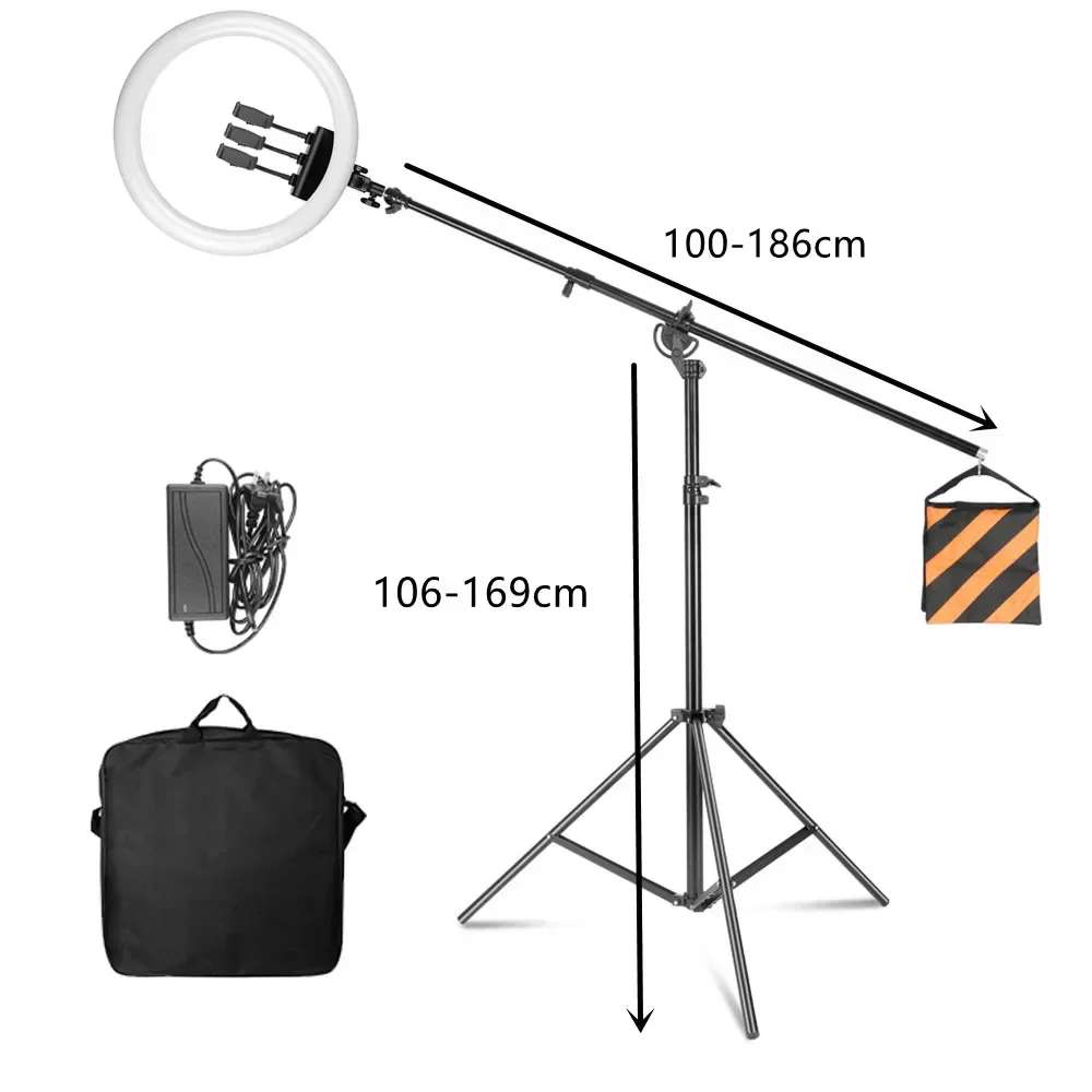 SH-anillo de luz de 45cm y 18 pulgadas con soporte para trípode, lámpara Led selfi con carga Usb, luz de fotografía dimable para estudio fotográfico