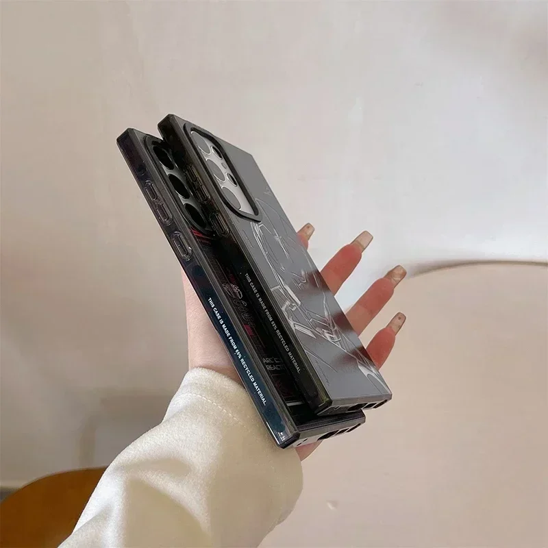 Robot MagSafe Acrylic Black Border Case for Samsung Galaxy S24 U S23U S22 Ultra Shell