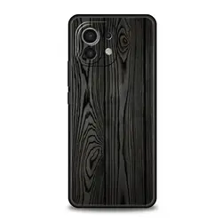 Carved Wood Design Black Silicone Phone Case Cover for Mi Poco F3 GT (A1)