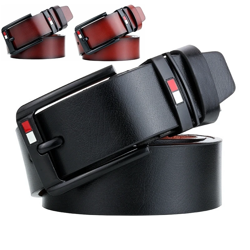 VOOTHOST Fashion Alloy Pin Buckle Men's Belt Casual Jeans Belt Male All-match Leather Formal Business Designer Waistband VB236_viptrois.com