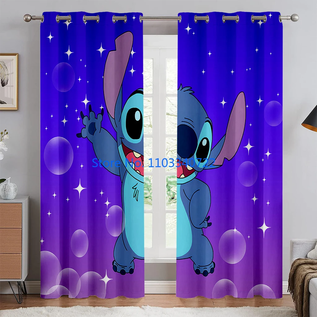 

Anime Hello Stitch Sleeping Window Curtain 184x215cm 3D Print Shading Blackout Curtains Living Room Bedroom Girl Kids Gift