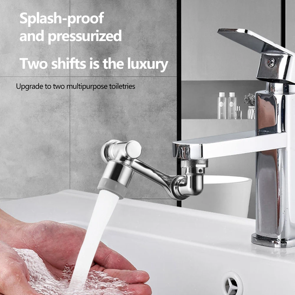 Faucet Aerator Faucet Extender Faucet Extension ABS plastic Universal 1080&deg; Swivel Robotic Arm Swivel Extension Faucet Aerator Kitchen Sink Faucet Extender 2Water Flow Mode