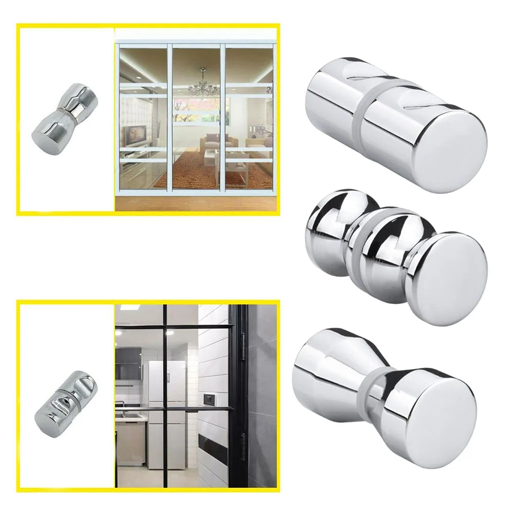 Aluminum Alloy Back-to-Back Glass Door Knob Puller Push Single Glass Door Knob Bathroom Shower Cabinet Handle Home Hardware door handles shower handles shower handle cabinet handles
