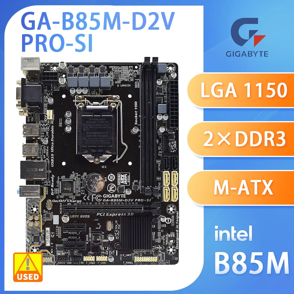 

Gigabyte GA-B85M-D2V PRO-SI Intel B85 chipset LGA 1150 motherboard desktop supports DDR3 memory USB3.0 original second-hand