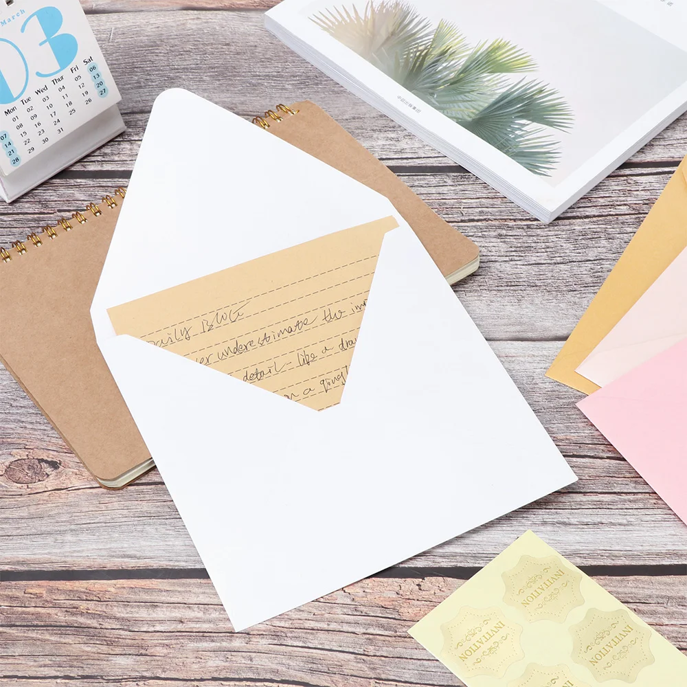 3D Pop Up Card Kraft Paper Envelopes Window Envelopes Mailing Envelopes Mini Envelopes 10 PCS/lot Message Card Multicolor School Supplies Greeting Card Encased Pearl Papers Envelope Bag Square Paper Envelopes