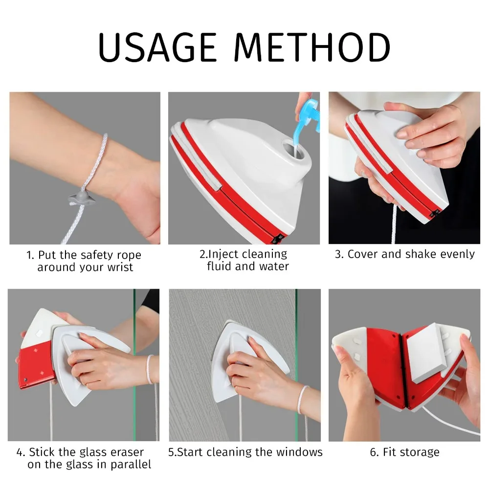 Double Sided Magnetic Window Cleaner Adjustable Magnetic Double Window Glass Wiper Glider Washing Brush Equipment Cleaning Brush